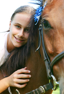 M&auml;dchen mit Pferd
